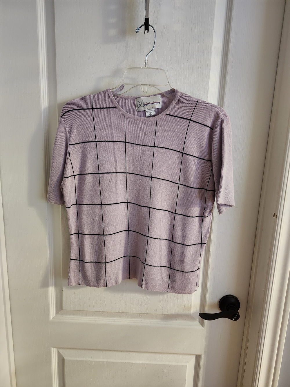 Lavender Grid Knit Sweater